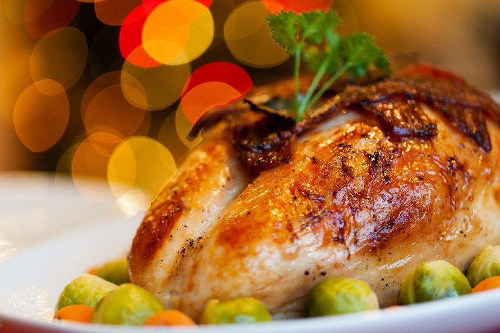 Food Safety At Christmas. Roast Chicken