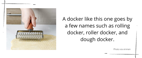 a baking docker for making holes in dough