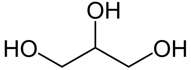 Chemical structure of glycerol, a humectant in foods