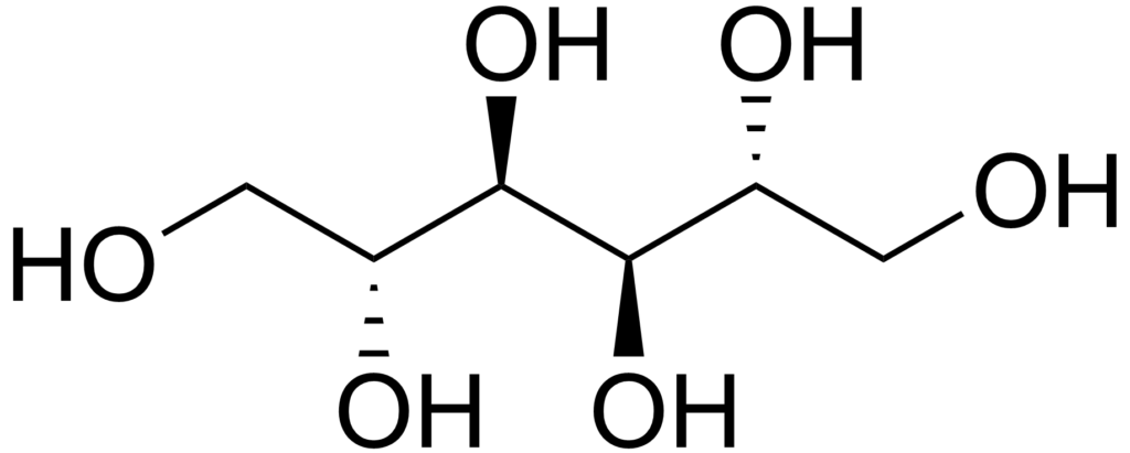 Chemical structure of mannitol, a humectant in foods