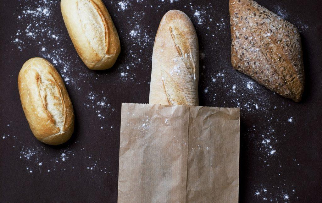 Brown paper bag for bread