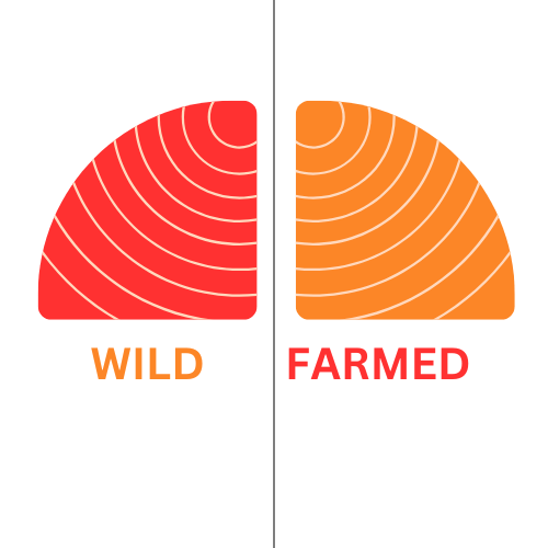 Wild vs Farmed salmon color comparison